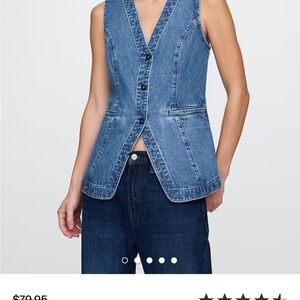 GAP Women's Blue Denim Vest